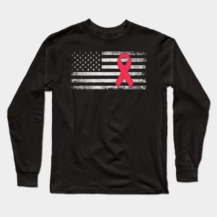 Throat Cancer Awareness Classic American Flag Long Sleeve T-Shirt